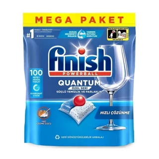 قرص ماشین ظرفشویی فینیش finish مدل کوانتوم بسته ۱۰۰عددی(واردات قانونی ارسال از منطقه آزاد ارس)