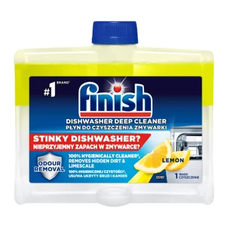 مایع جرمگیر ماشین ظرفشویی فینیش finish لیمویی حجم ۲۵۰میل(واردات قانونی ارسال از منطقه آزاد ارس)