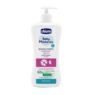 شامپو بدن کودک چیکو Chicco سری بیبی مامنت مدل RELAX با ۹۳%فرمولاسیون طبیعی حجم ۵۰۰میل
