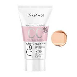 سی سی کرم فارماسی سری ۹در۱ رنگ روشن تا متوسط 02 با SPF25 حجم ۵۰میل