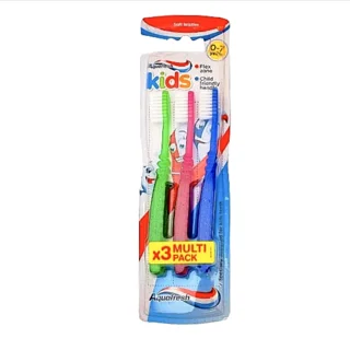 مسواک بچگانه آکوافرش Aquafresh مدل سافت مناسب ۰تا۷سال بسته ۳عددی