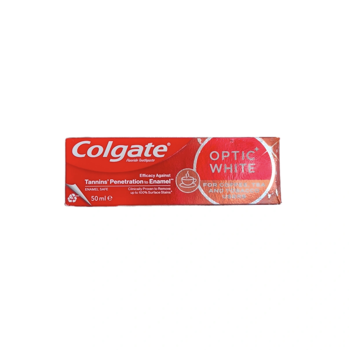 خمیردندان فلوراید دار کلگیت مدل اپتیک وایت OPTIC WHITE حجم ۵۰میل