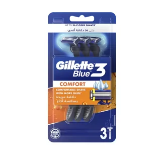 تیغ اصلاح ژیلت GILLETTE سری BLUE 3 مدل کامفورت بسته ۳عددی