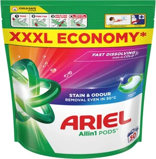 قرص ماشین لباسشویی آریل ARIEL حاوی لکه بری مدل COLOR بسته ۵۰عددی