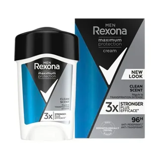 استیک زیر بغل مردانه رکسونا Rexona سری ماکزیموم پروتکشن ۹۶H مدل CLEAN SCENT حجم ۴۵ میل
