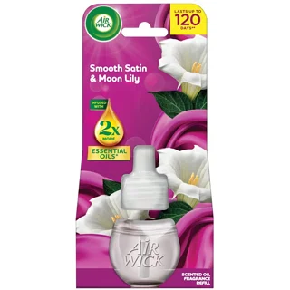 یدک دستگاه خوشبوکننده هوا ۱۲۰ روزه ایرویک AIR WICK مدل SMOOTH SATIN & MOON LILY حجم ۱۹میل