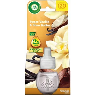 یدک دستگاه خوشبوکننده هوا ۱۲۰ روزه ایرویک AIR WICK مدل SWEET VANILLA & SHEA BUTTER حجم ۱۹میل