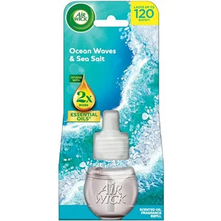 یدک دستگاه خوشبوکننده هوا ۱۲۰ روزه ایرویک AIR WICK مدل OCEAN WAVES & SEA SALT حجم ۱۹میل