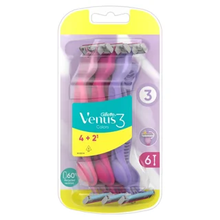 خودتراش ژیلت GILLETTE سری ونوس Venus سه لبه بسته ۶ عددی