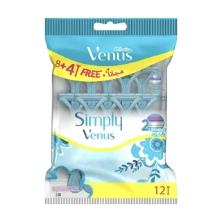 خودتراش ژیلت سری ونوس Venus مدل Simply دو لبه بسته ۱۲ عددی