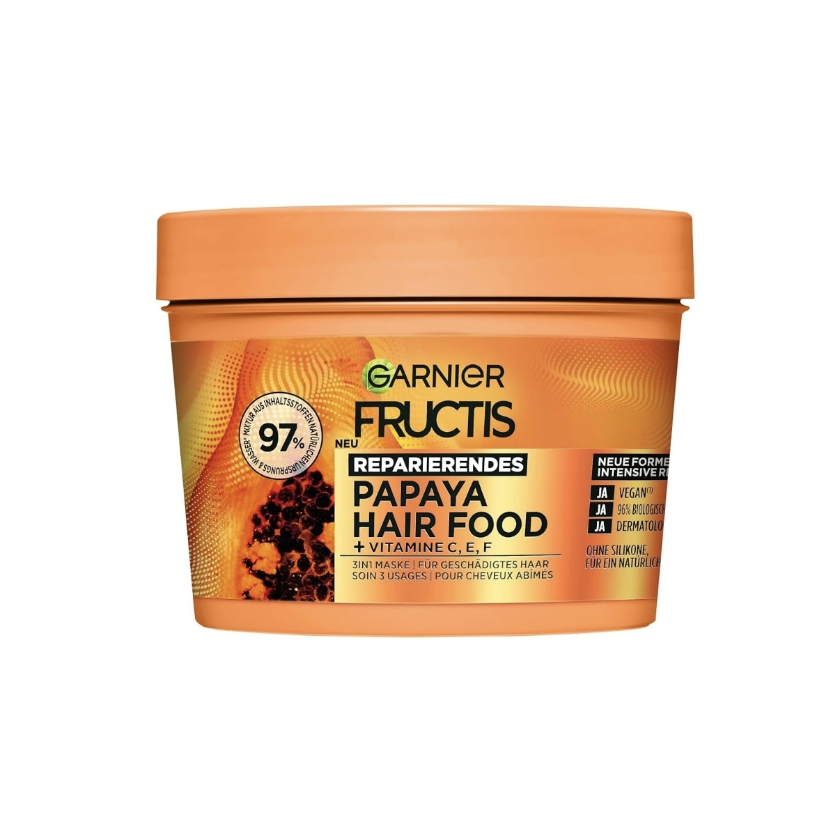 ماسک مو گارنیر GARNIER سری FRUCTIS حاوی عصاره پاپایا حجم ۴۰۰ میل