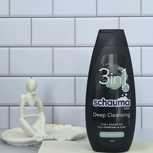 شامپو سر صورت و بدن زغالی شاوما ۴۰۰میل schauma