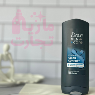 شامپو سر و بدن داو dove مناسب سر صورت و بدن سری MEN+Care مدل CLEAN COMFORT حجم ۴۰۰میل