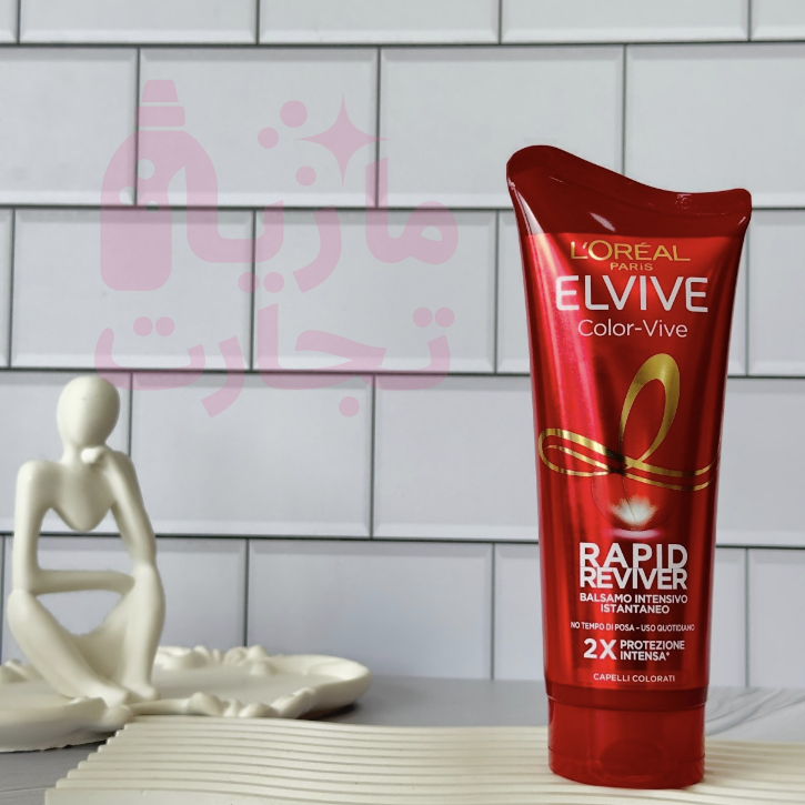 نرم‌کننده مغذي و احياكننده فوري مو لورال L'OREAL سری ELVIVE مناسب موهاي رنگ شده 180ميل