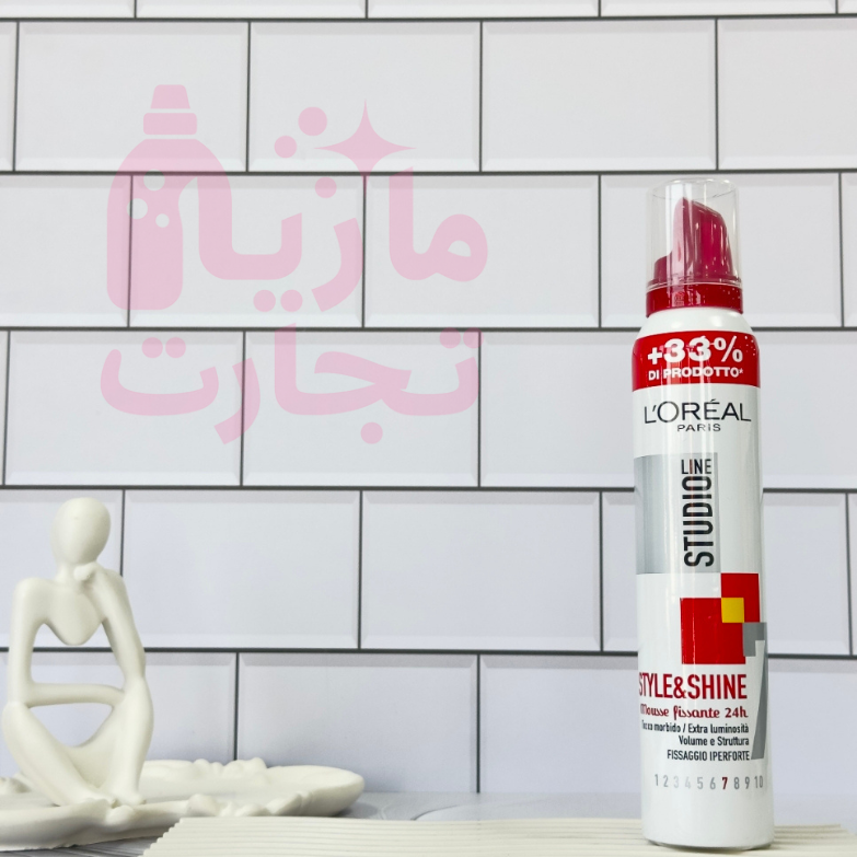 موس حالت‌دهنده مو فرانسوی لورال L'OREAL سری STUDIO LINE مدل STYLE & SHINE 7  حجم ۲۰۰میل