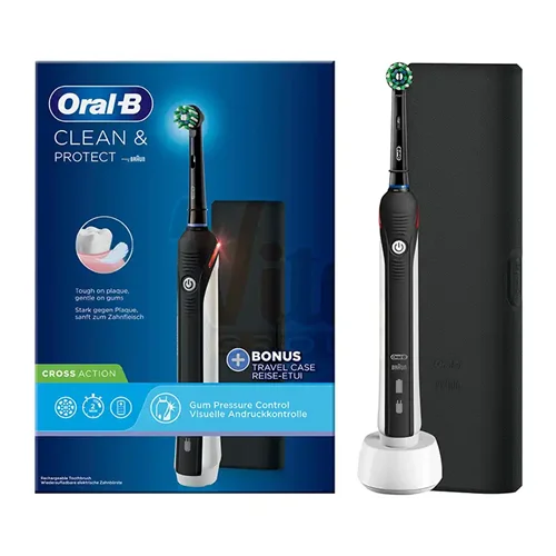 مسواک برقی اورالبی ORAL-B سری CROSS ACTION مدل CLEAN & PROTECT همراه جعبه مسافرتی