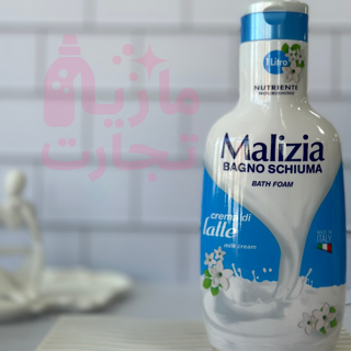 شامپو بدن ایتالیایی مالزیا Malizia سری BAGNO SCHIUMA مدل milk cream با رایحه شیر و گل حجم ۱لیتری