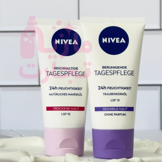 کرم روز تسکین‌دهنده نیوآ با SPF 15 برای رطوبت‌رسانی عمیق ۲۴ ساعته ۵۰میل در ۲ رنگ