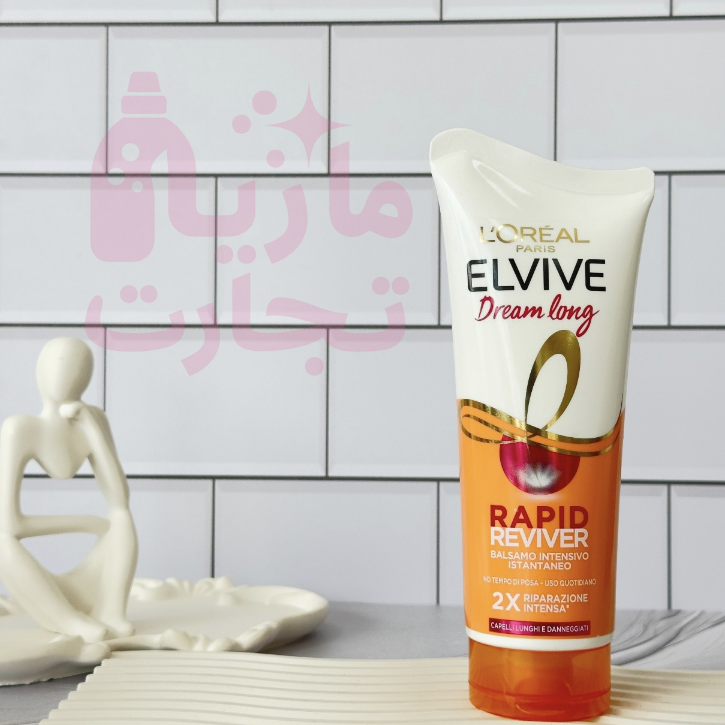 نرم‌کننده مغذي و احياكننده فوري مو لورال L'OREAL سری ELVIVE مناسب موهای متوسط و بلند حجم 180 ميل