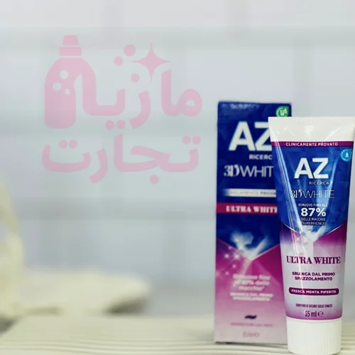 خمیردندان آز AZ سری 3D WHITE مدل ULTRA WHILE حجم ۶۵میل