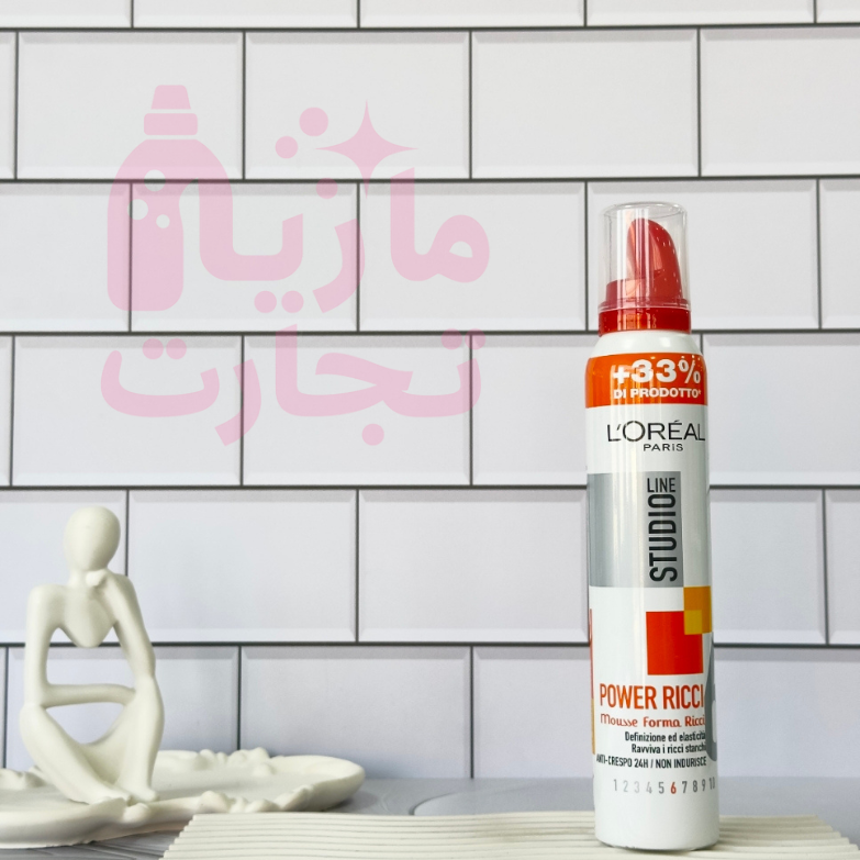 موس حالت‌دهنده مو فرانسوی لورال L'OREAL سری STUDIO LINE مدل POWER RICCI 6 حجم ۲۰۰میل