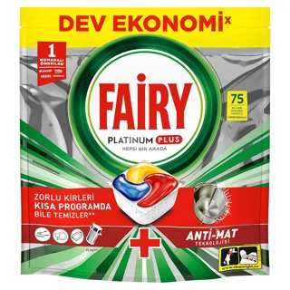 قرص ماشین‌ظرفشویی فیری FAIRY سری پلاتینیم پلاس بسته ۷۵عددی