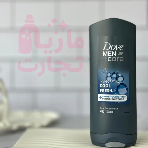 شامپو سهفاز داو dove مناسب سر صورت و بدن سری MEN+Care مدل COOL FRESH حجم ۴۰۰میل