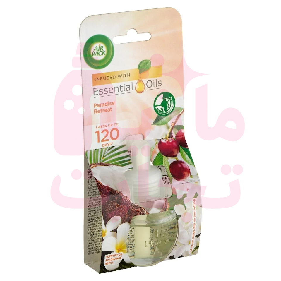 یدک دستگاه خوشبوکننده هوا برقی ایرویک مدل paradise retreat با رایحه نارگیل و گل یاس حجم ۱۹میل