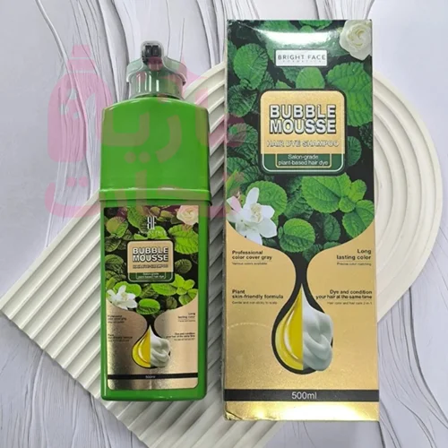 شامپو رنگ گیاهی BRIGHT FACE ژلاتین بابلموس ۵۰۰میل BUBBLE MOUSE