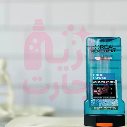 ژل دوش فرانسوی لورال L'OREAL سری MEN EXPERT مدل COOL POWER حجم ۳۰۰میل