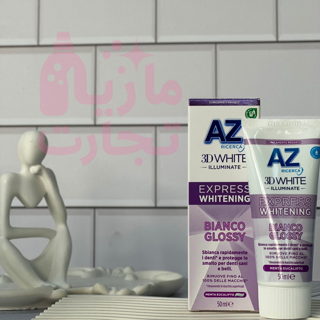 خمیر دندان آز AZ سری ILLUMINATE مدل سفیدکننده سریع EXPRESS WHITENING حاوی نعناع و اکالیپتوس حجم ۵۰می