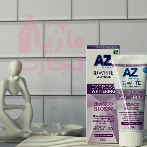 خمیر دندان آز AZ سری ILLUMINATE مدل سفیدکننده سریع EXPRESS WHITENING حاوی نعناع و اکالیپتوس حجم ۵۰میل