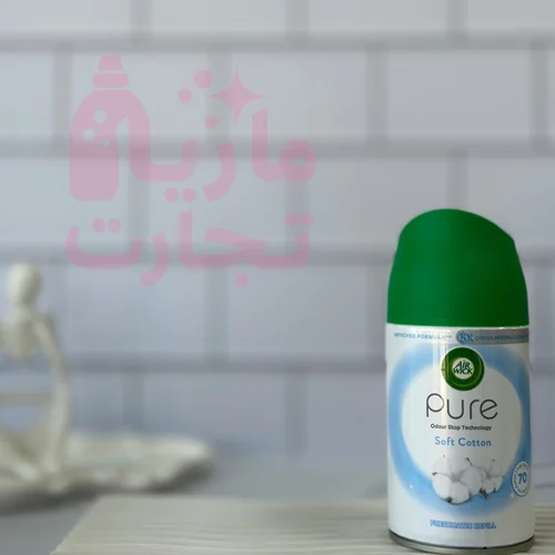 یدک اسپری خوشبوکننده هوا ایرویک AIR WICK مدل pure با رایحه soft cotton حجم ۲۵۰میل