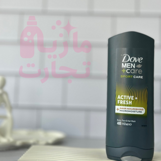 شامپو سر و بدن داو dove مناسب سر صورت و بدن سری MEN+Care مدل ACTIVE + FRESHحجم ۴۰۰میل