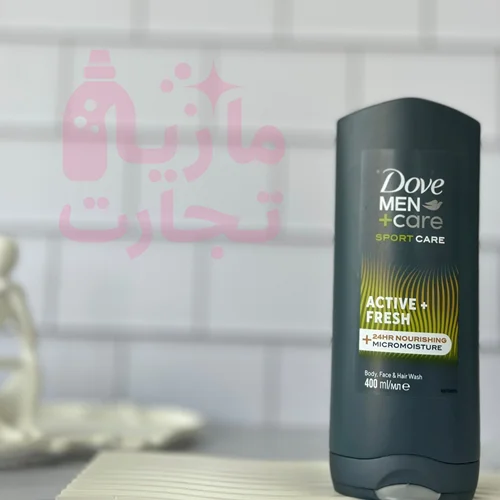 شامپو سهفاز داو dove مناسب سر صورت و بدن سری MEN+Care مدل ACTIVE + FRESHحجم ۴۰۰میل