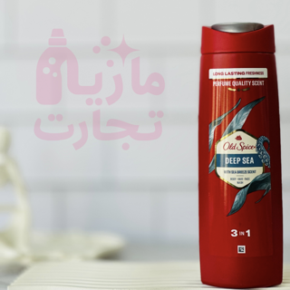 شامپو مناسب سر صورت و بدن اولد اسپایسold spice مدل DEEP SEA حجم ۴۰۰میل