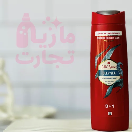 شامپو سه فاز مناسب سر صورت و بدن اولد اسپایسold spice مدل DEEP SEA حجم ۴۰۰میل